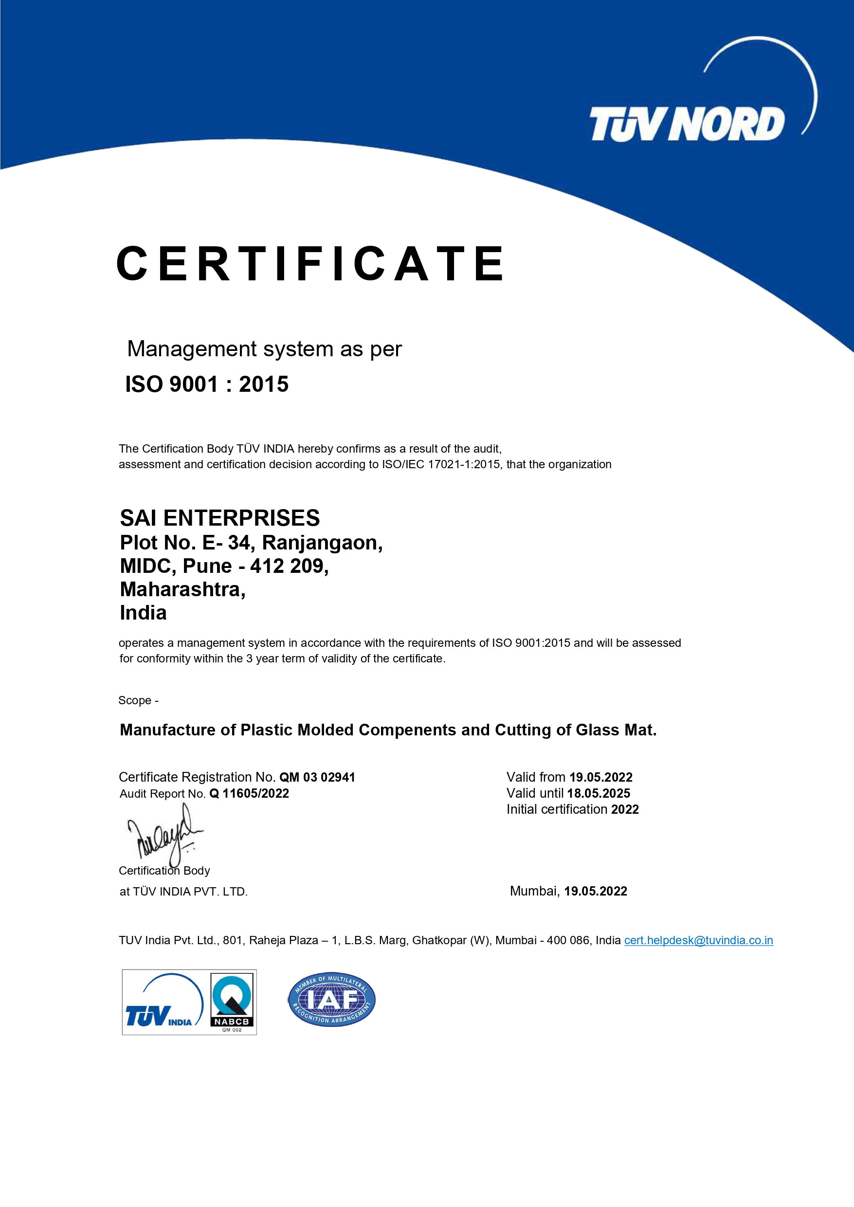 ISO Certificate